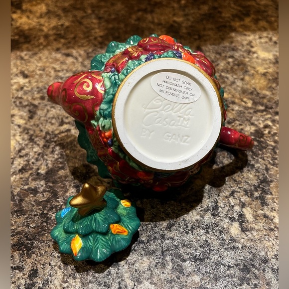 Bella Casa by Ganz Christmas Tree Tea Set Vintage Holidays Colorful Decoration - Picture 7 of 15